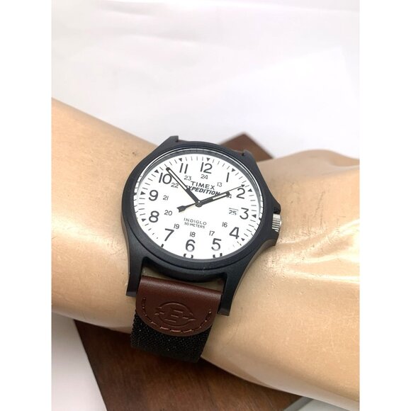 Timex Men's Watch TW4B08200 Expedition Quartz Indiglo White Dial Nylon Leather - Picture 6 of 15